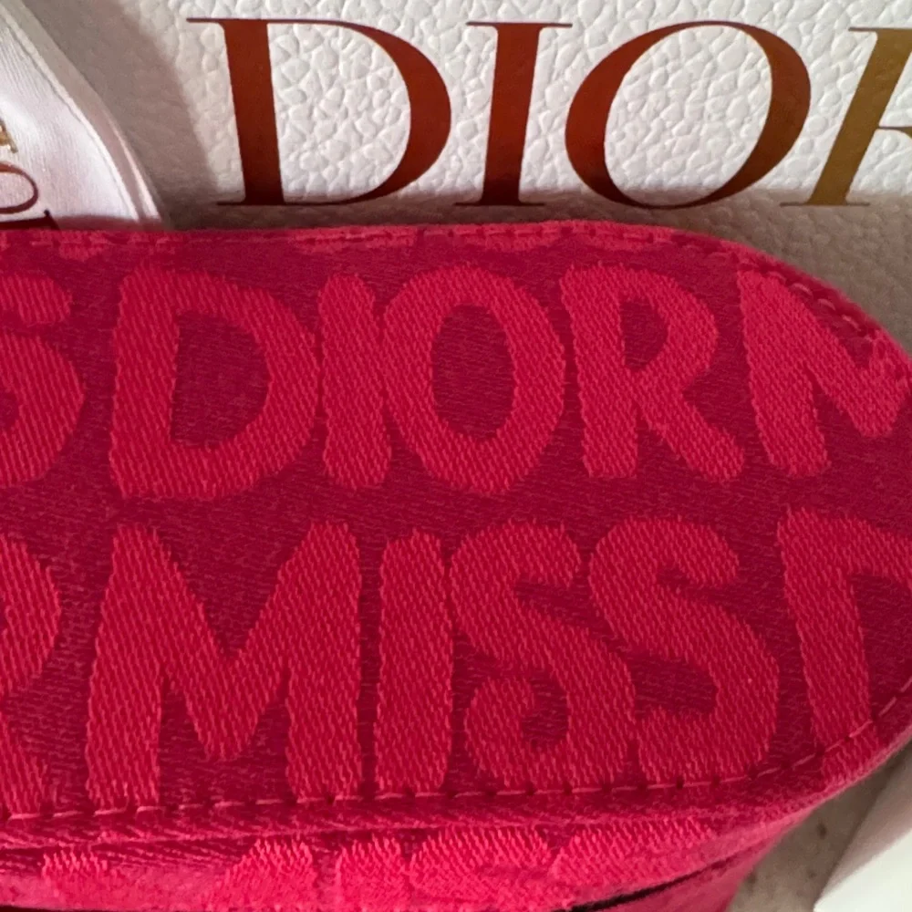 Dior Addict Lipstick with Miss Dior refill cap, new canvas beauty pouch